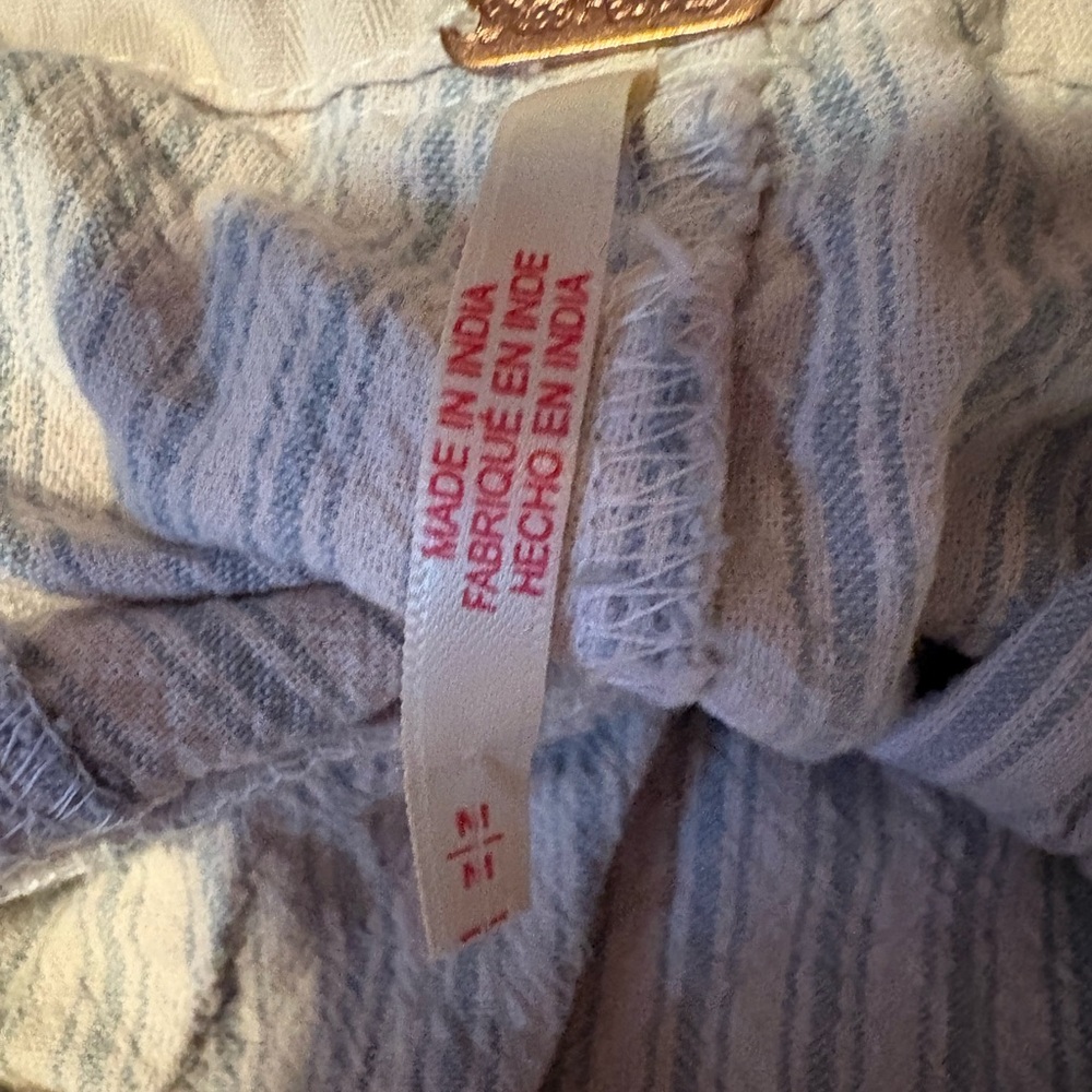 Rare - Free People Runyon oversized Pant Sky Blue / Crème Stripe - Picture 7 of 8